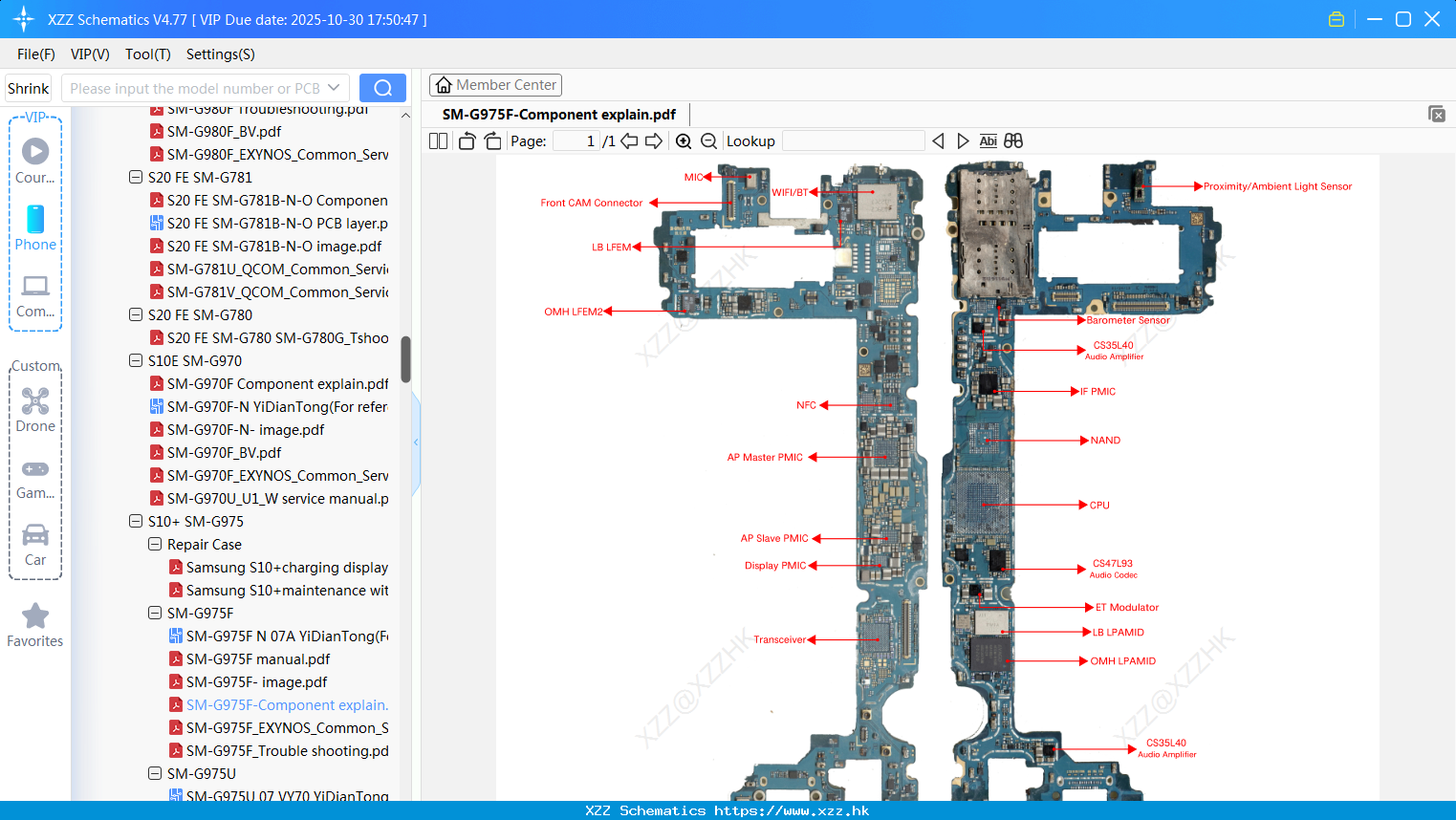 Samsung SM-G975F-Component Explain
